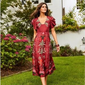 Johnny Was Annamay Floral Silk Dress.